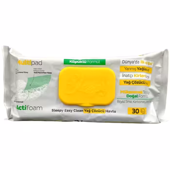 دستمال مرطوب اسلیپی مدل چربی زدا بسته 30 عددی