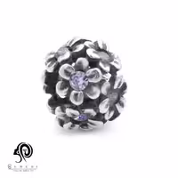 چارم پاندورا نقره طرح گل مدل PCH 64