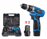 دریل پیچ گوشتی شارژی 12 ولت دو باتری ویوارکس با لوازم مدل VR1210V-22A