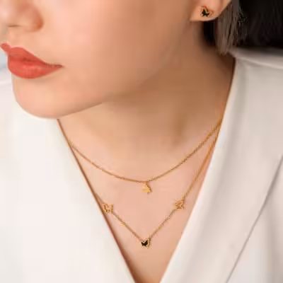 نیم ست 2 لاین پروانه ای شیک و دخترانه