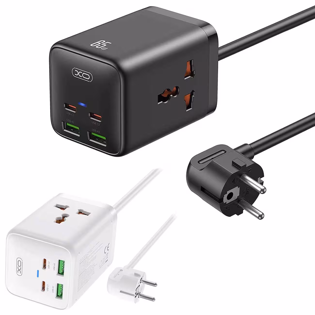 چندراهی دو سوکت برق، دو تایپ سی و دو یو اس بی 65 وات ایکس او WL24