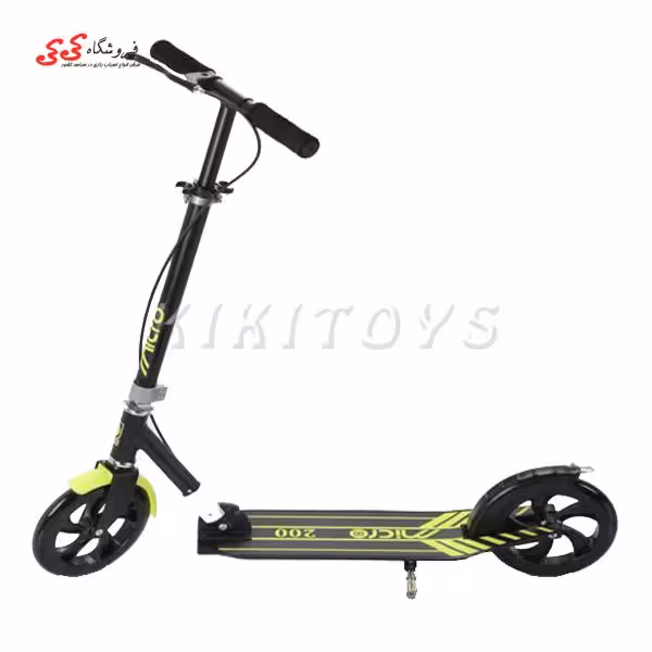 اسکوتر آلومینیومی دو چرخ میکرو  مشکی-سبز  MICRO S200
