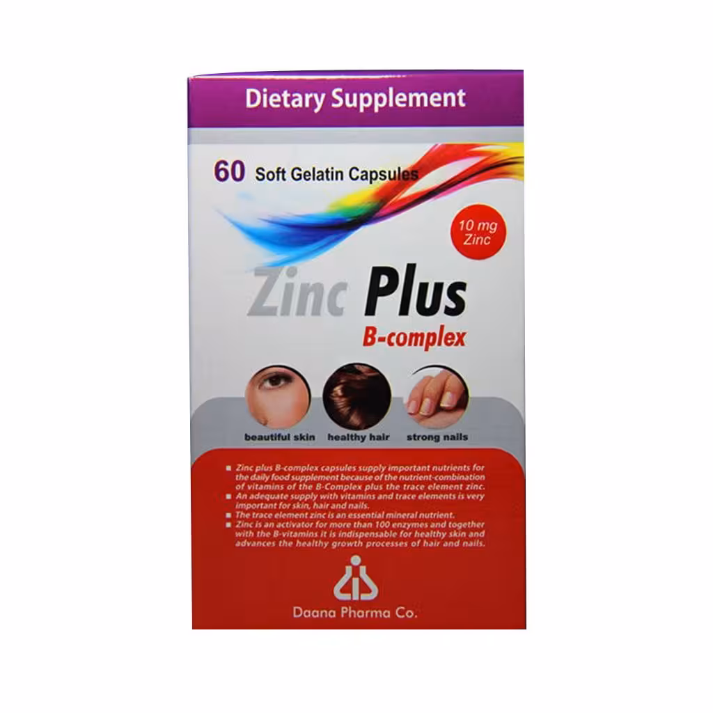 کپسول زینک پلاس ب کمپلکس دانا 10 میلی گرم 60 عدد