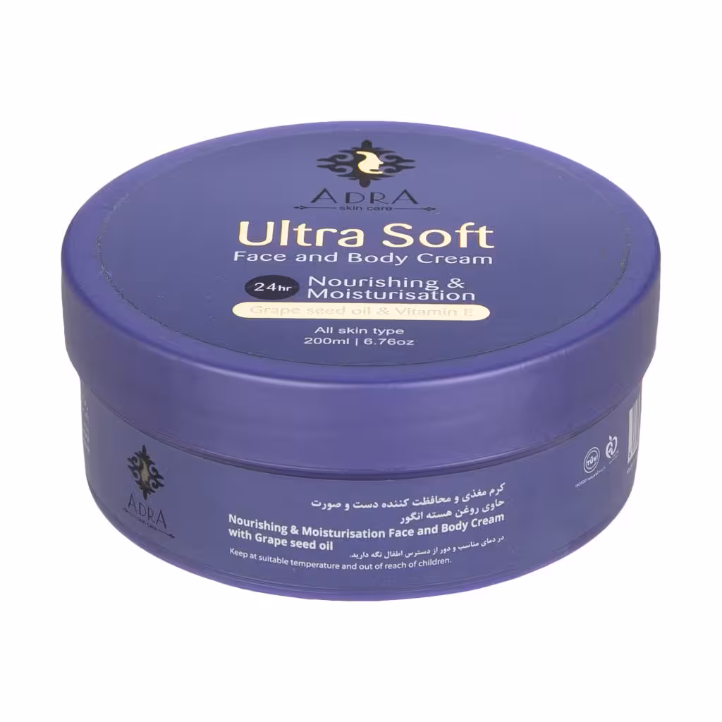 کرم مرطوب کننده آدرا مدل اولتراسافت هسته انگور حجم 200 میلی لیتر