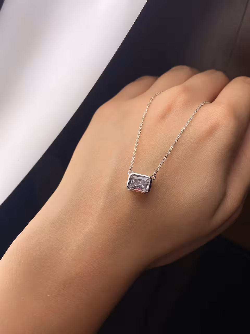 گردنبند وارداتی نقره کد 20554