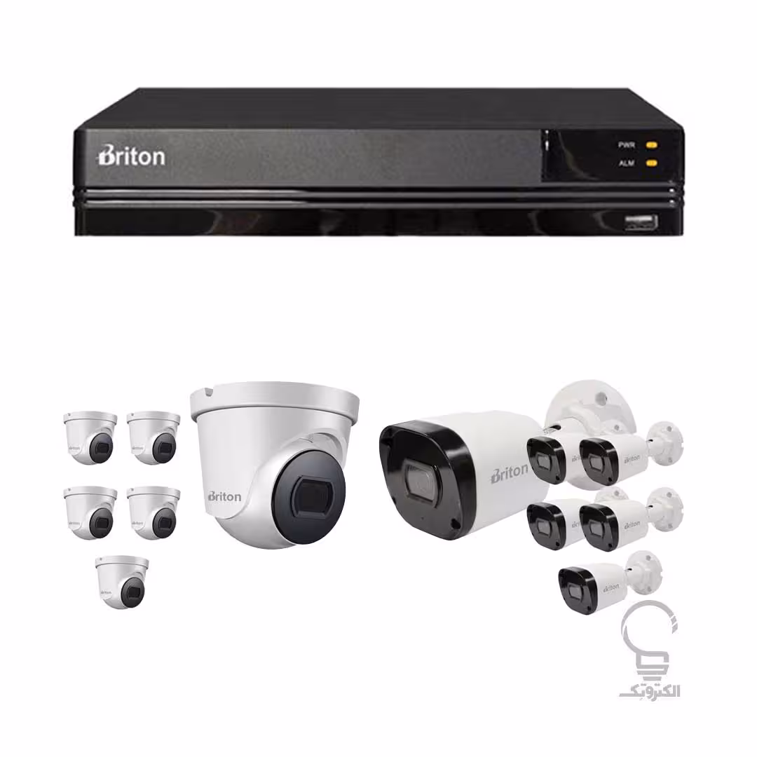 پکیج 12 کانال 5 مگاپیکسل دوربین مداربسته و دستگاه DVR برایتون