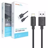 کابل شارژ و دیتا lightning فست 1.2متری Porodo blue 3A