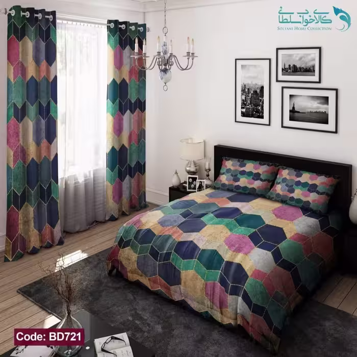 روتختی طرح هندسی دو نفره کد BD721