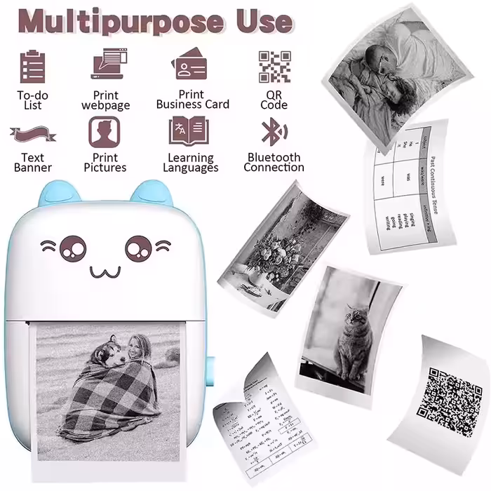 مینی پرینتر حرارتی iprint قابل حمل ابی رنگ