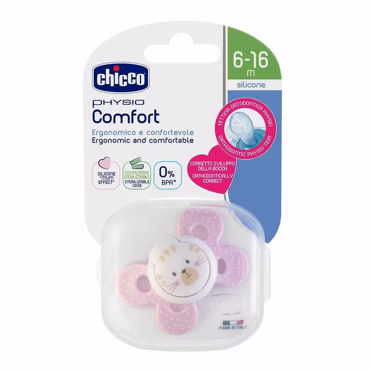 پستانک فیزیو کامفورت ارتودنسی 6-16 ماه چیکو