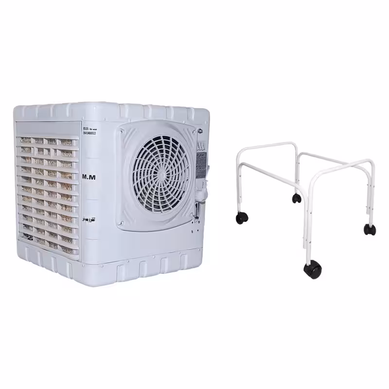 کولر آبی چرخ‌دار 2800 CFM جنرال مدل P2800 به همراه پایه، گرید انرژی G، نحوه کنترل به صورت کلید چرخشی، پر شدن مخزن کولر به صورت اتصال به آب شهری، مناسب برای متراژ بین 30 تا 50 متر مربع