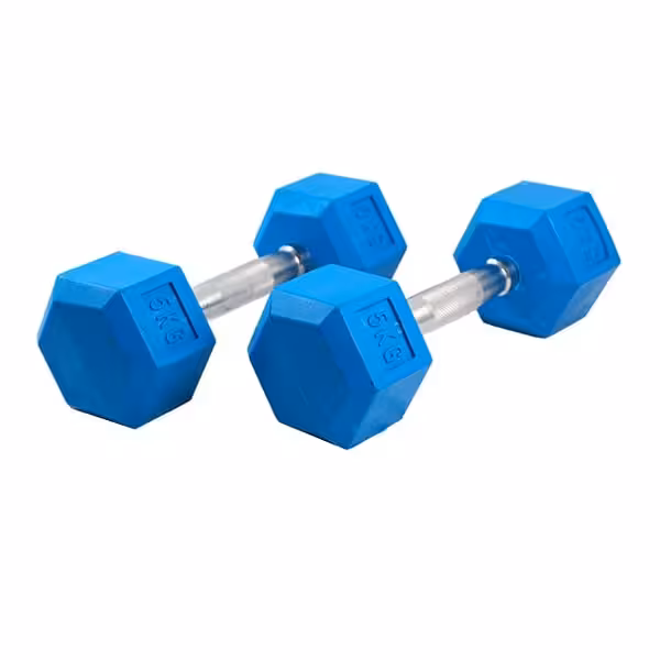 دمبل شش ضلعی رنگی 5 کیلویی dumbbell