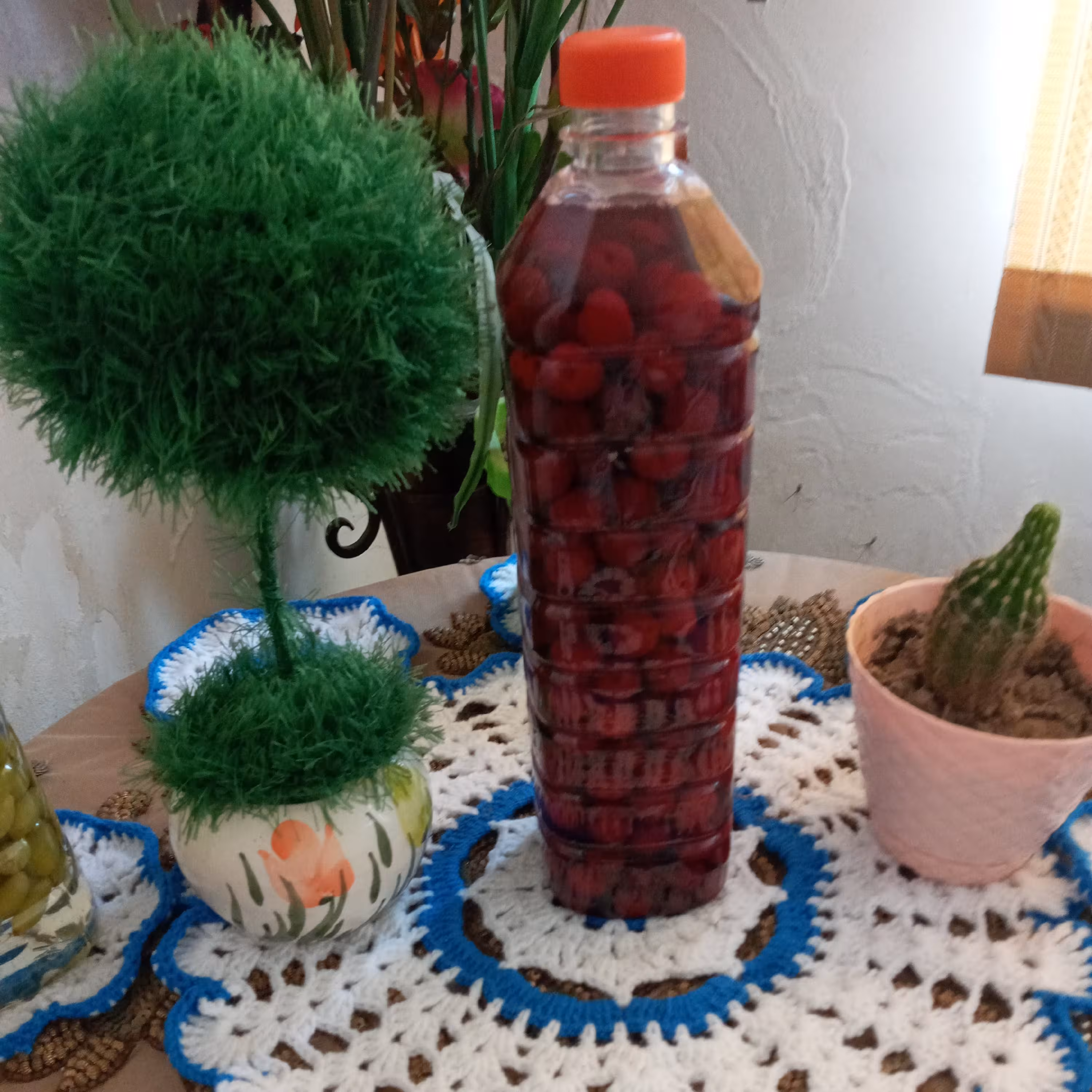 ترشی البالو با سرکه انجیر خانگی تهیه شده