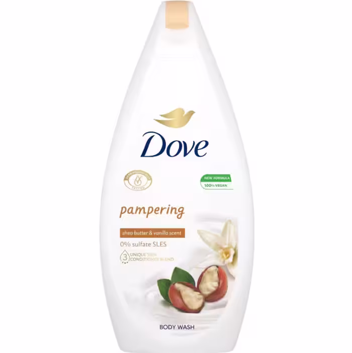 شامپو بدن شی باتر و وانیل داو Dove Pampering Shea Butter حجم 500 میلی لیتر