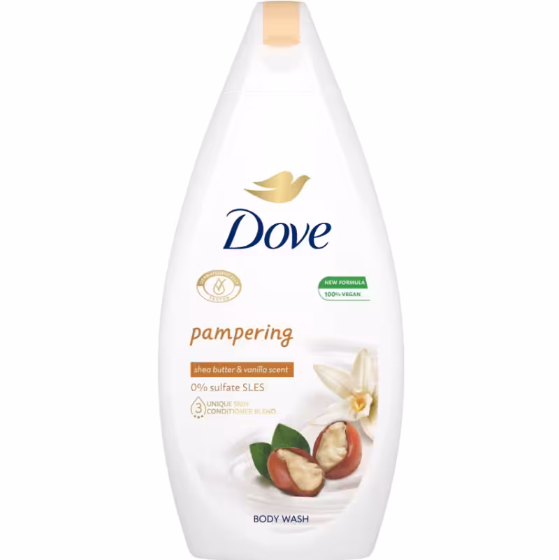 شامپو بدن شی باتر و وانیل داو Dove Pampering Shea Butter حجم 500 میلی لیتر