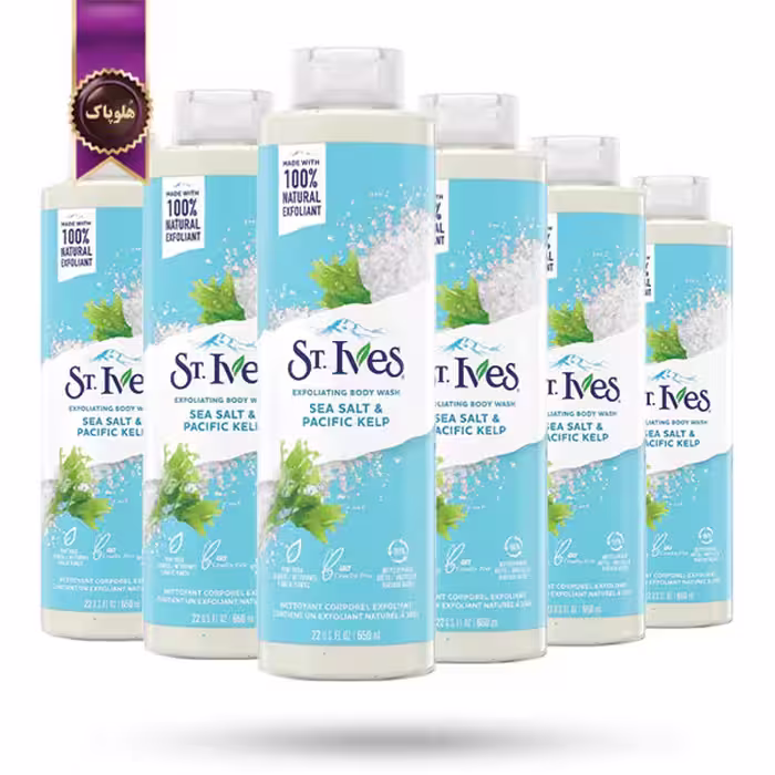 6 عدد شامپو بدن سنت ایوز St.Ives مدل نمک دریایی و جلبک اقیانوسی Sea Salt & Pacific Kelp حجم 650 میلی لیتر (اورجینال)