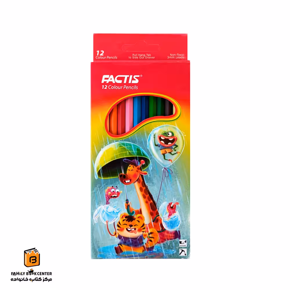 مداد رنگی 12 رنگ جعبه مقوایی فکتیس (FACTIS)