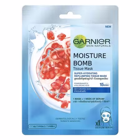 ماسک ورقه ای آبرسان انار گارنیه مدل Moisture Bomb