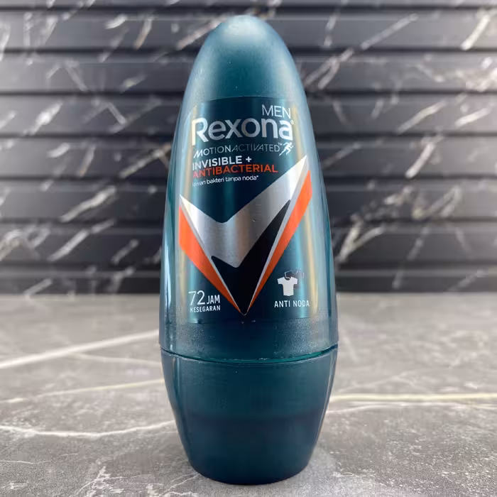 مام رول دئودرانت مردانه رکسونا مدل INVISIBLE   ANTIBACTERIAL حجم 45 میل
