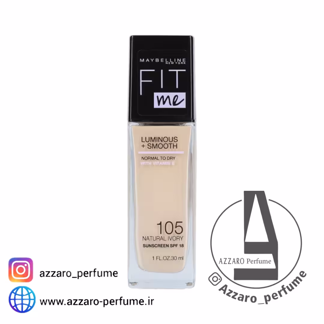 کرم پودر میبلین فیت شیشه ای شماره 105 حجم 30 میل