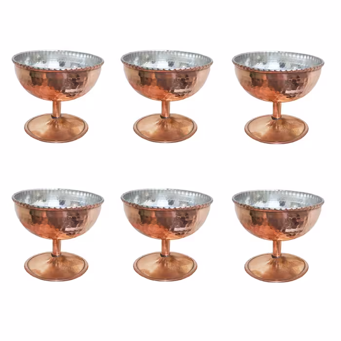 بستنی خوری مسی  مدل کوپر پک 6 عددی با کیفیت درجه یک