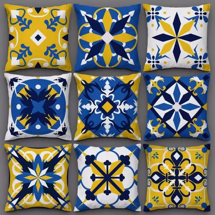 کاور کوسن کد 63 (ست آبی و نارنجی)