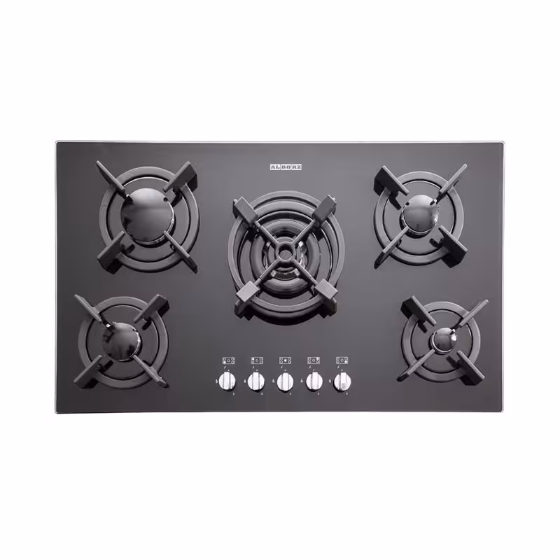 اجاق گاز صفحه ای شیشهای استیل البرز مدل G 5904 با قطعات ایتالیایی