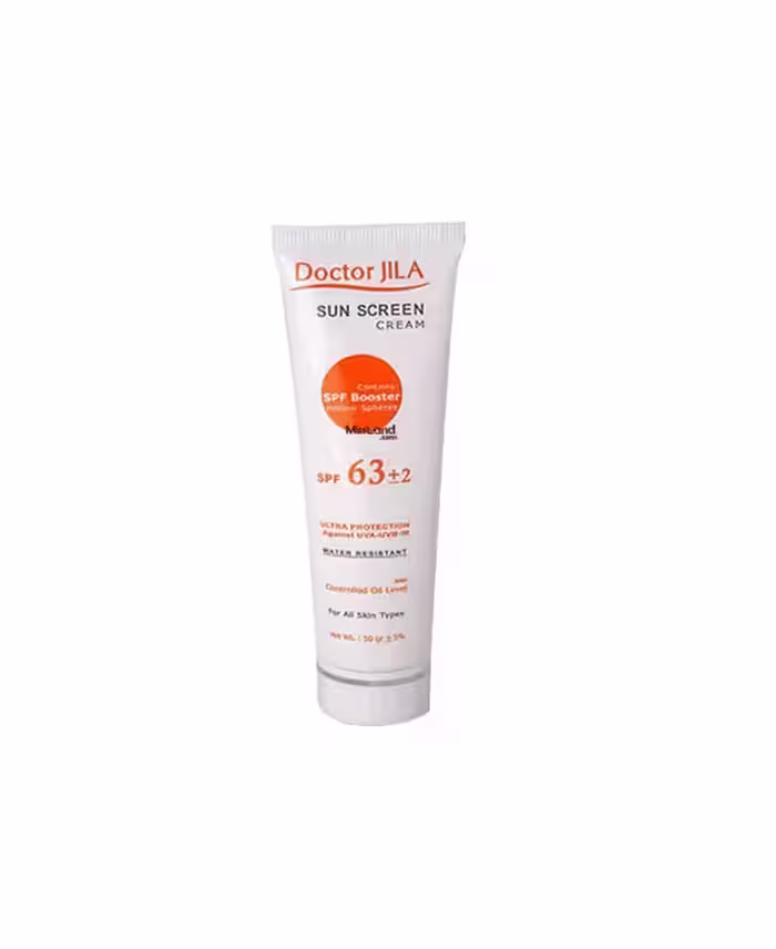 کرم ضد آفتاب بی رنگ SPF63 دکتر ژیلا 50 میلی لیتر