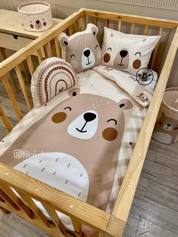 ست خواب نوزادی طرح خرسی رنگ نود