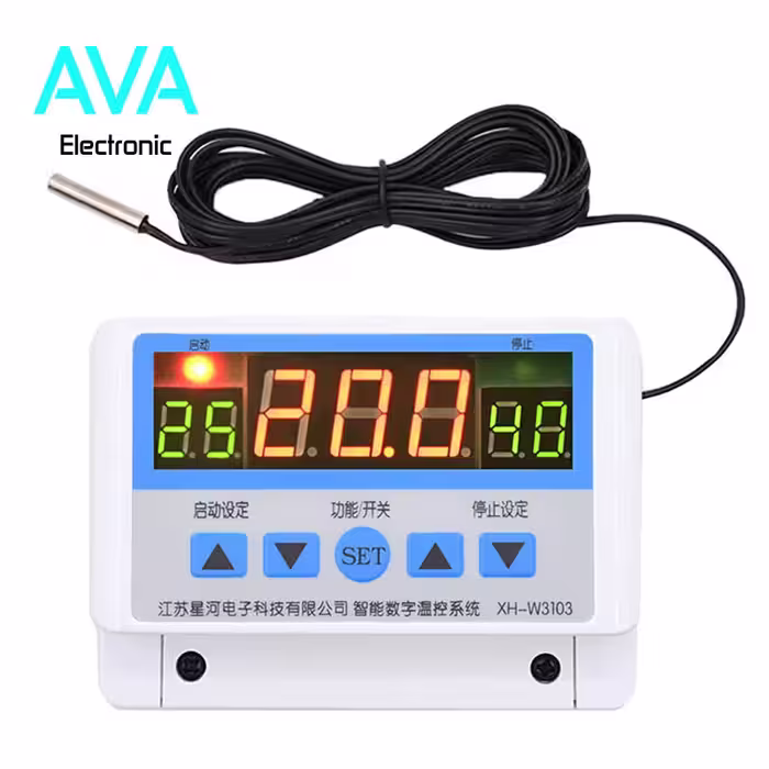 ترموستات دیجیتال و تایمر 12VDC مدل XH-W3103