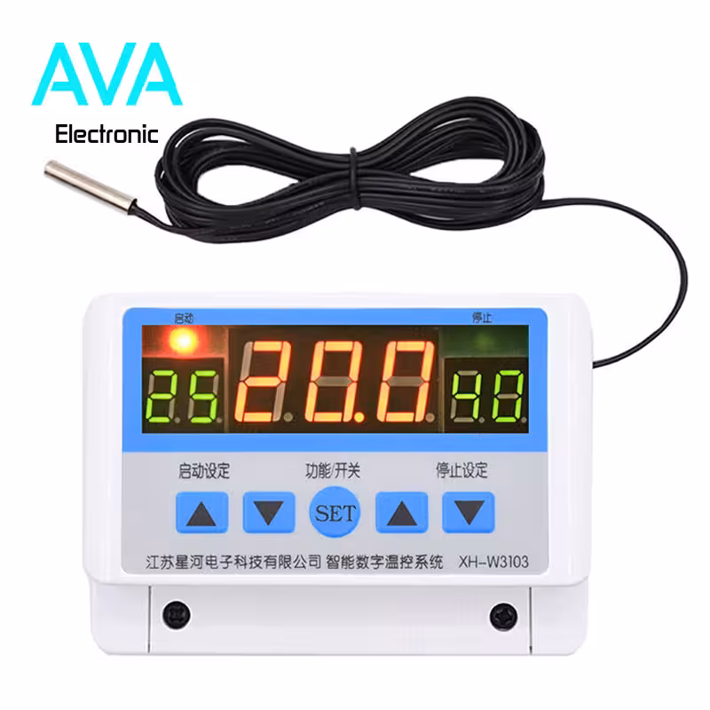 ترموستات دیجیتال و تایمر 12VDC مدل XH-W3103