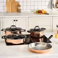 سرویس قابلمه استیل 7 پارچه برند Karaca ترکیه مدل Powersteel 316  Copper