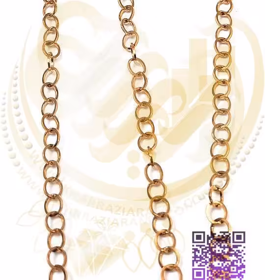 زنجیر استیل حلقه طلایی کوچک عرض2میل