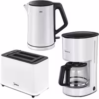 ست صبحانه مدیا شامل کتری، قهوه ساز و توستر مدل MIDEA MBS-CKT1