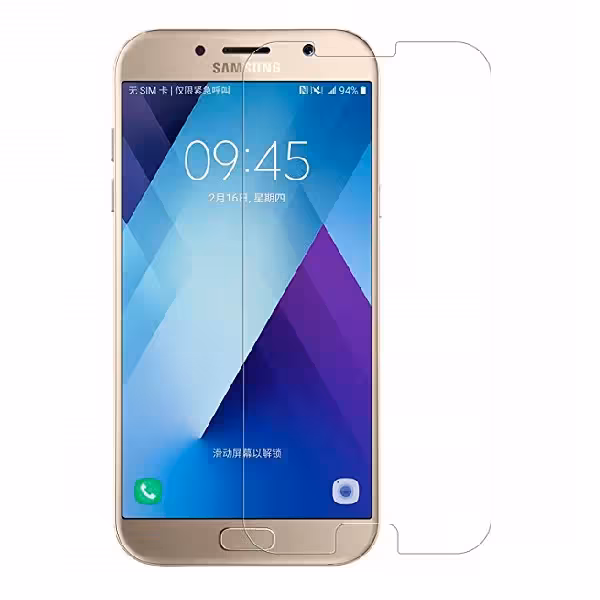 گلس a7 2017 بی رنگ و شفاف سامسونگ a7 2017 یا ای 7 2017 محافظ صفحه نمایش شیشه ای Glass Screen Protector samsung A7 2017