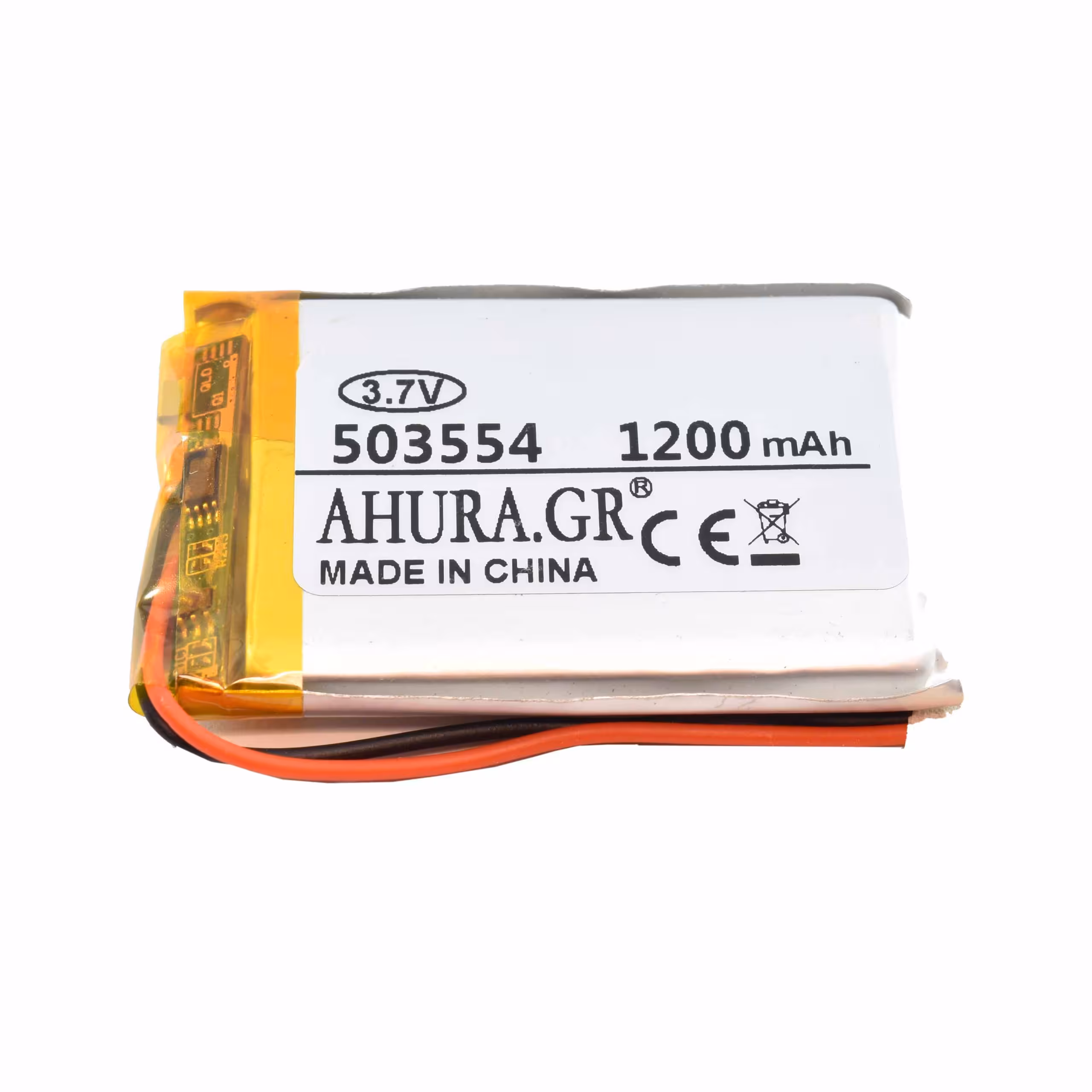 باتری لیتیوم پلیمر 37v ظرفیت 1200mA ابعاد 503554