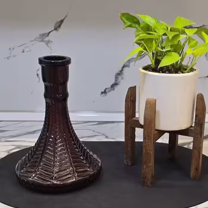 شیشه قلیان گندمی بزرگ کریستال