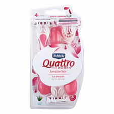 خودتراش زنانه 4 لبه مناسب پوست های حساس مدل Quattro شیک بسته 3 عددی