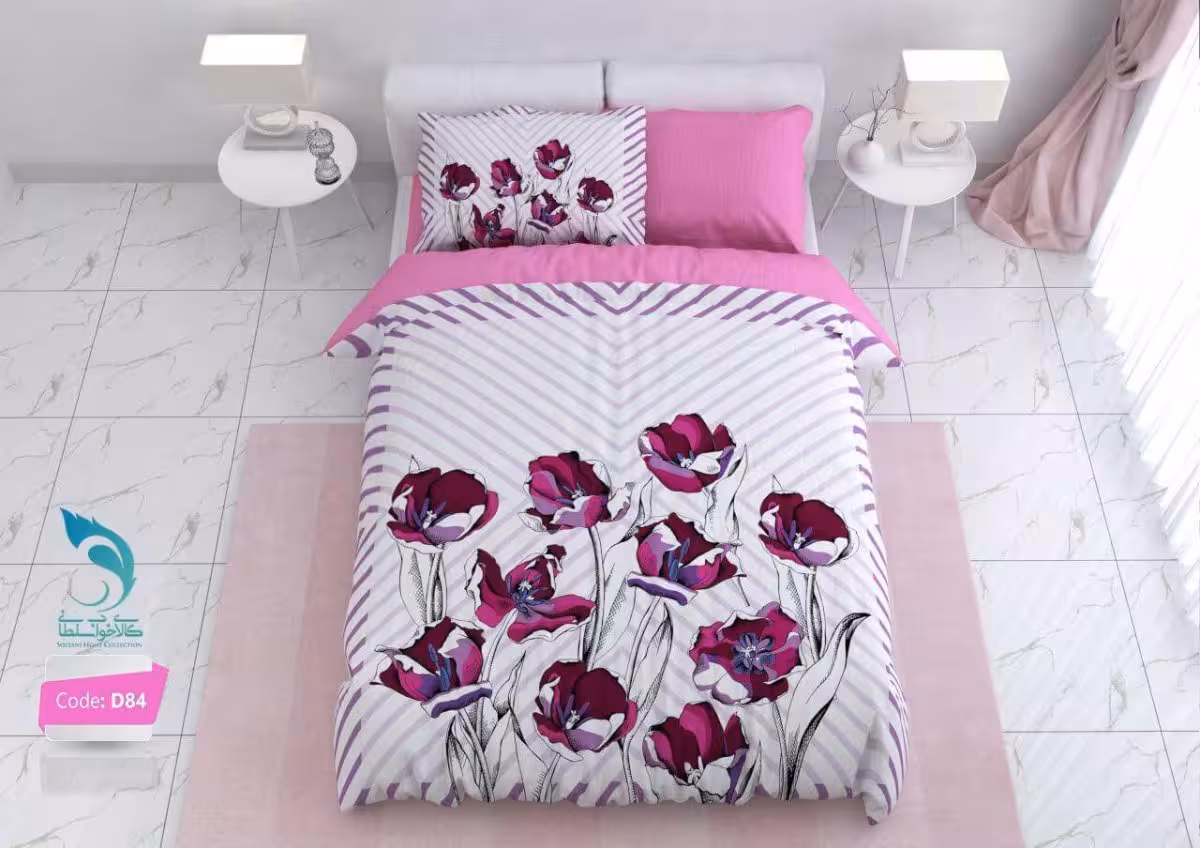 روتختی مدل لاله برند turksan کد D84 یک نفره 4 تکه | ارسال از انبار تهران به سراسر کشور