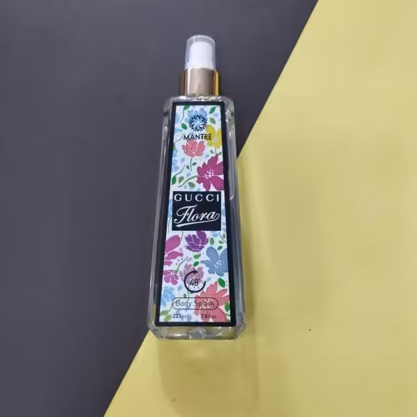 بادی اسپلش زنانه مانتره مدل گوچی فلورا حجم 225 میلی لیتر Mantre body splash, Gucci Flora fragrance
