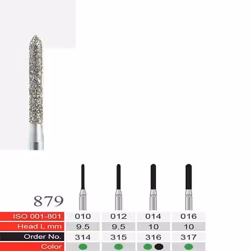 فرز الماسی دسته نقره ای BTM مدل Torpedo 879 - فروشگاه تخصصی دندانپزشکی سپیرا