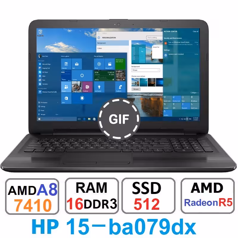 لپتاپ hp 15-ba079dx پردازنده A8-7410وSSD512