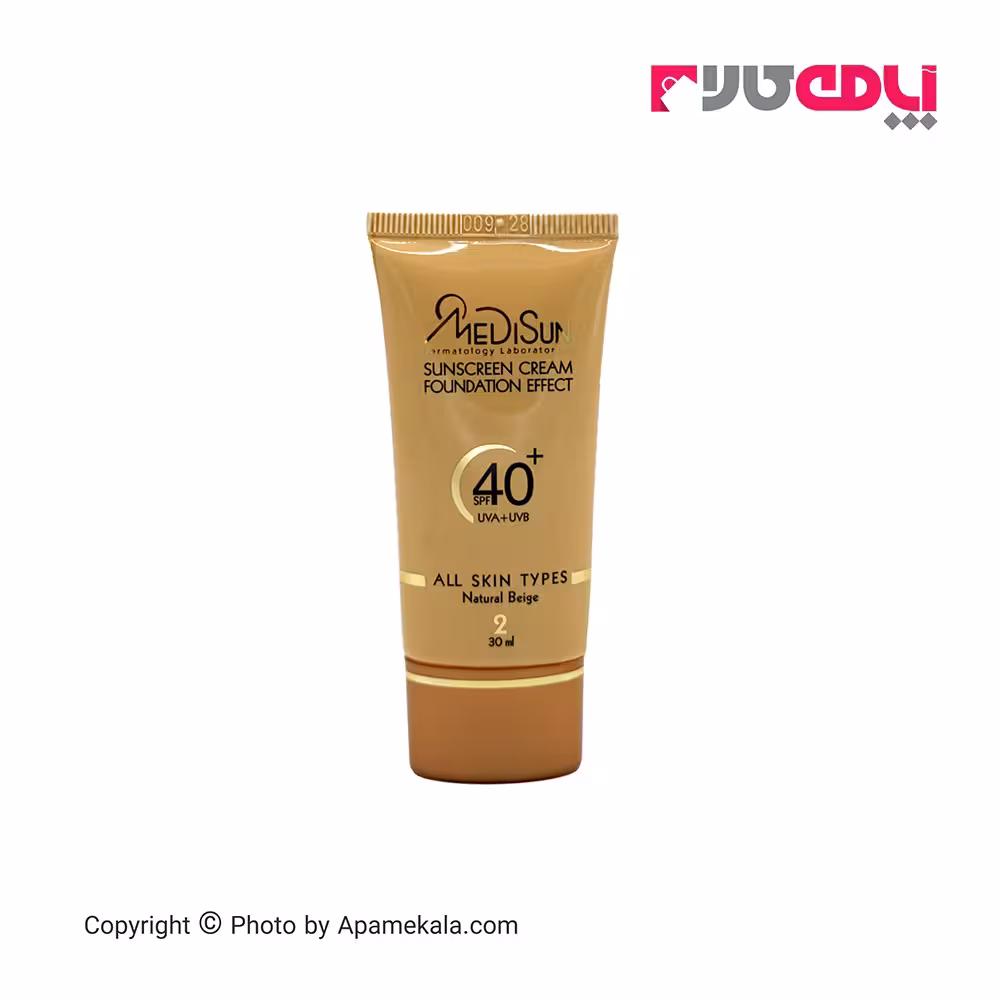 کرم ضدآفتاب کرم پودری مدیسان spf40 پلاس مناسب پوست های چرب و حساس – رنگ بژ طبیعی- شماره 2 حجم 30 میل