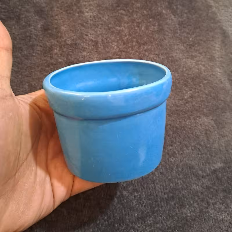 گلدان ساده آبی آسمانی. سایز متوسط. سرامیکی. مناسب برای گل و گیاهان آپارتمانی 