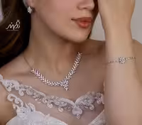 💍سرويس جواهری خاص و زيبا(گردنبند ، گوشواره ، دستبند و انگشتر) (S_6037)‌‌‌‌‌‌ ‌