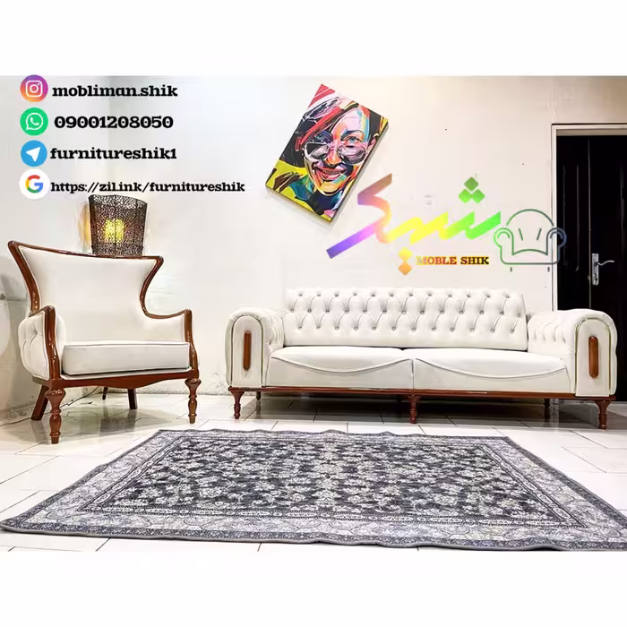 مبل مدل کاژو دارای مکانیزم ترکیب دوعدد سه نفره دوعدد تک نفره 