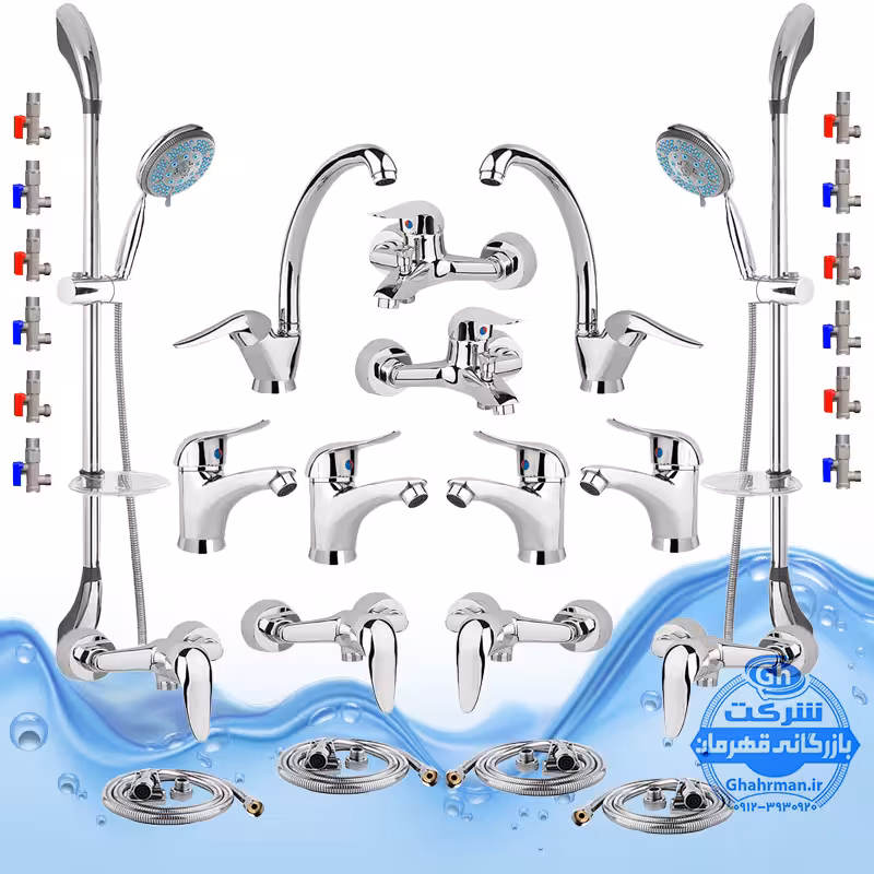ست 30 عددی شیرآلات برند آیدا صنعت مدل قهرمان اردکی | سه عدد شیر ظرفشویی   سه عدد شیر روشویی   سه عدد شیر حمام   سه عدد شیر توالت   سه عدد علم دوش یونیورست مدل یونیکا   سه عدد شلنگ توالت   سه عدد شلنگ استیل   دوازده عدد شیر پیسوار | کروم براق