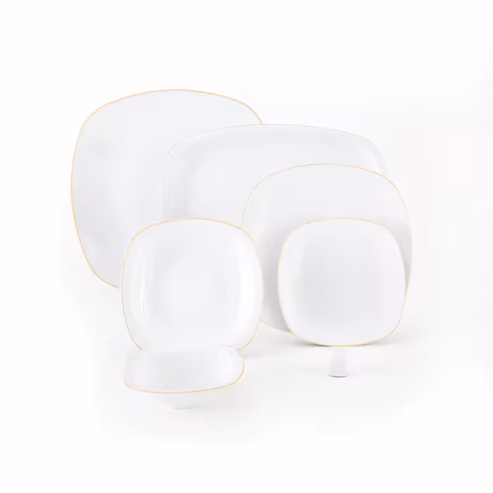 سرویس 27 پارچه 6 نفره طرح زرین لب طلایی