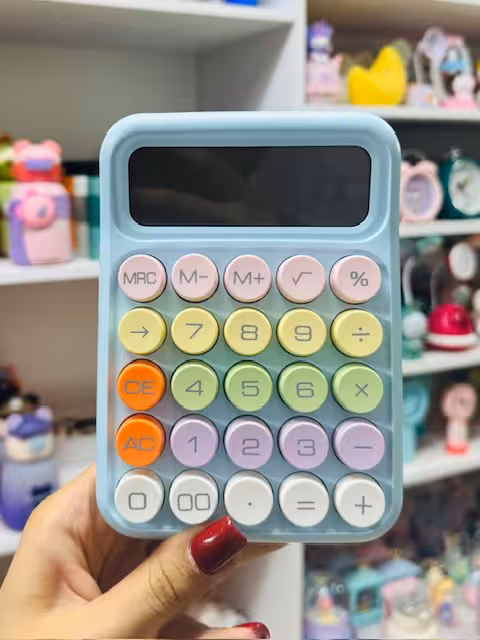 ماشین حساب دکمه پاستیلی سایز بزرگ ابی