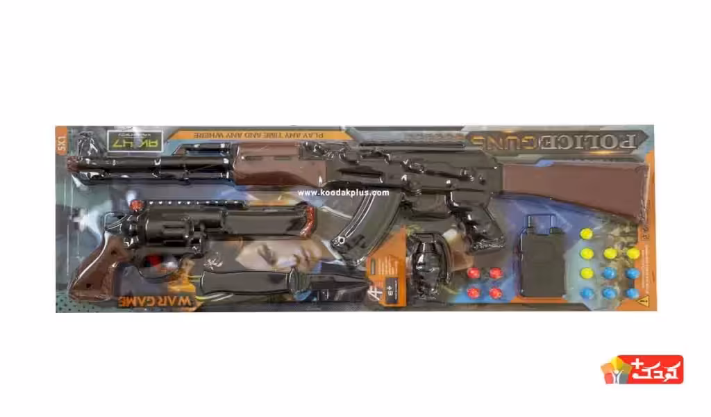 مجموعه رزمی کلاشینکف و هفت تیر رو کارتی مدل 128